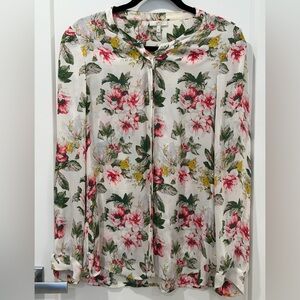 EUC Joie 100% Silk Floral Blouse